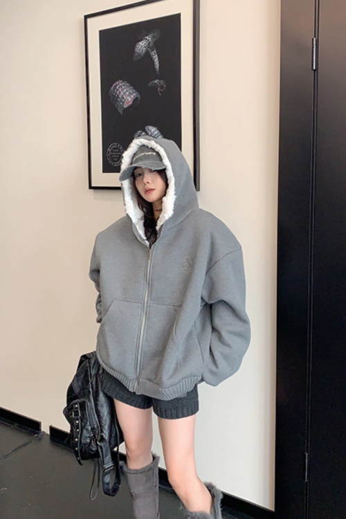 Fleece Lined Knit Hoodie