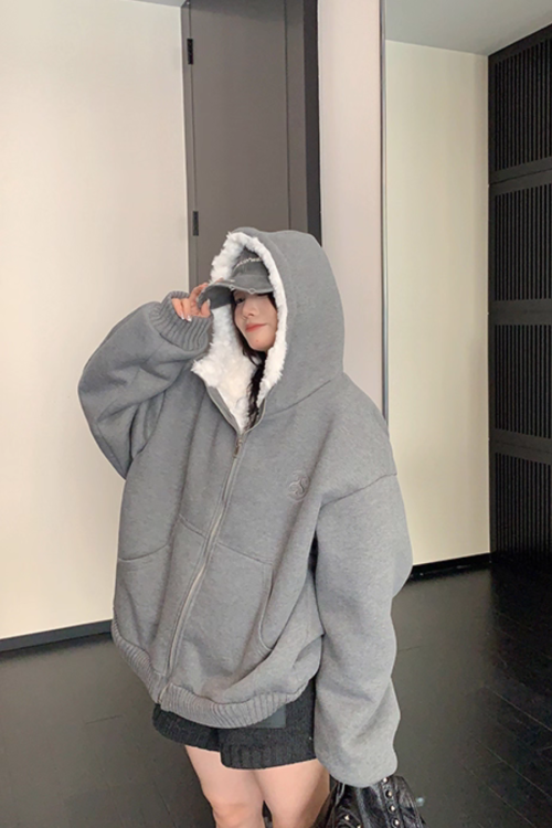 Fleece Lined Knit Hoodie