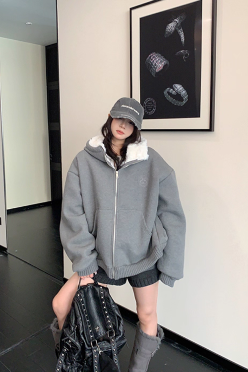 Fleece Lined Knit Hoodie