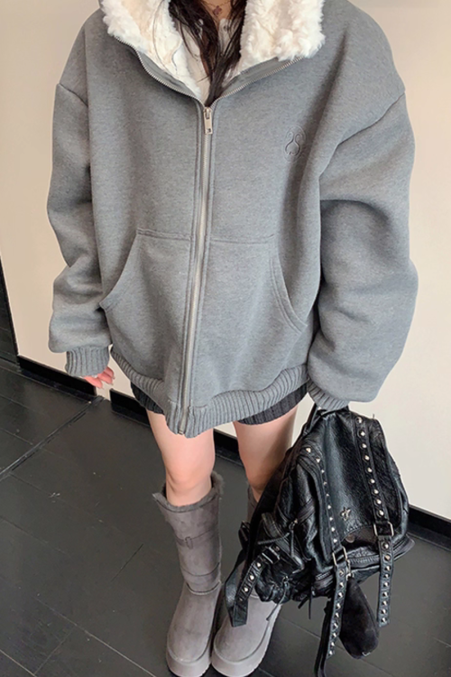Fleece Lined Knit Hoodie