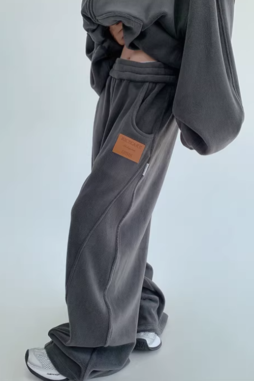 Fleece Zip-Up Hoodie / Fleece Wide Pants