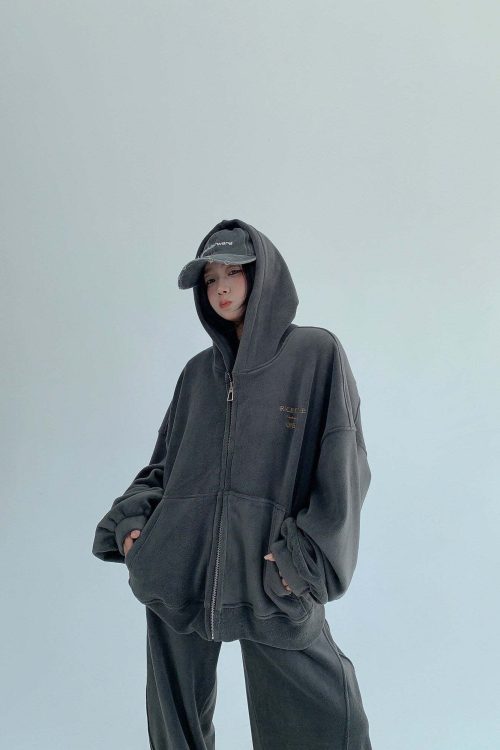 Fleece Zip-Up Hoodie / Fleece Wide Pants