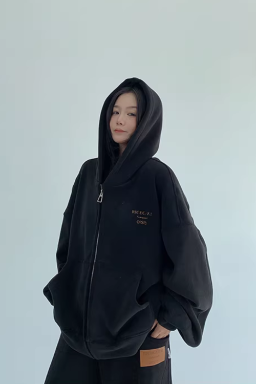 Fleece Zip-Up Hoodie / Fleece Wide Pants