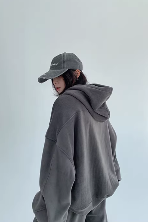 Fleece Zip-Up Hoodie / Fleece Wide Pants
