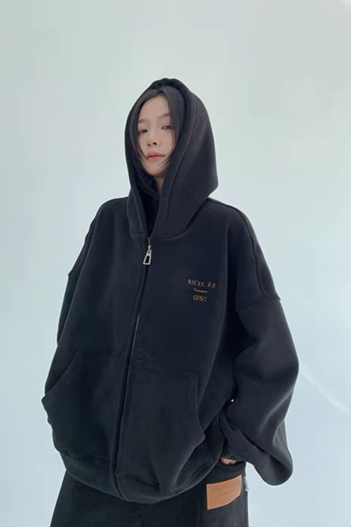 Fleece Zip-Up Hoodie / Fleece Wide Pants