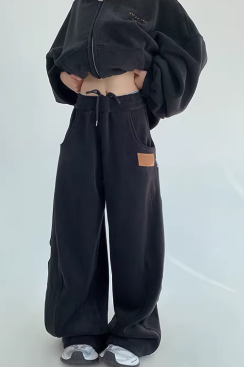 Fleece Zip-Up Hoodie / Fleece Wide Pants