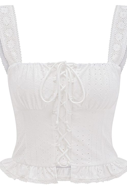 Flirty Babe Lace Up Corset Top