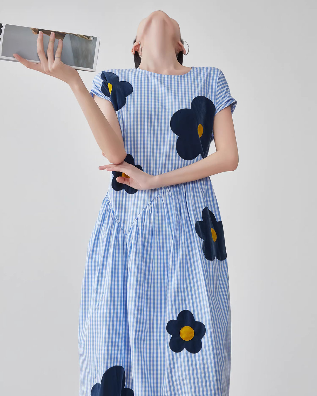 Floral Plaid Short-Sleeve Shirt Dress Floral Plaid Short-Sleeve Shirt Dress