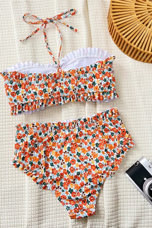 Floral Ruched Bikini Set