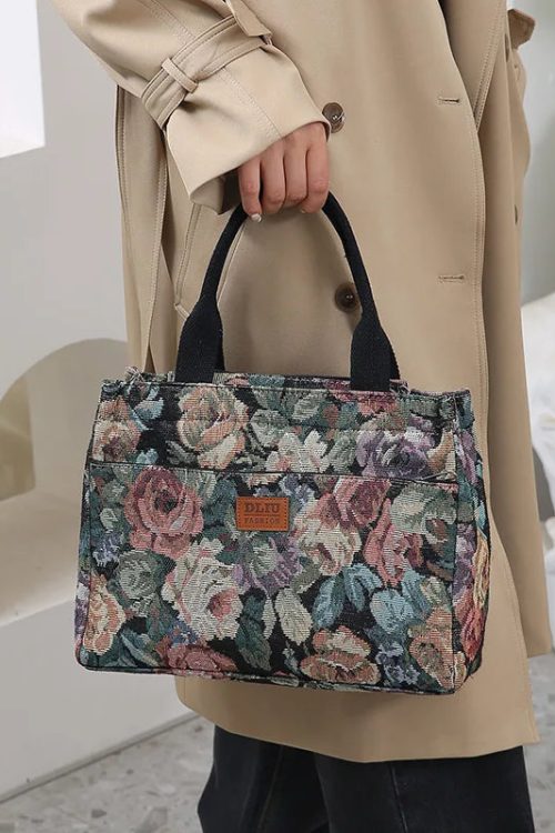 Floral Tapestry Tote Bag