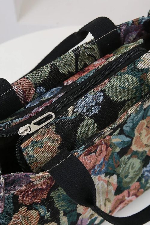 Floral Tapestry Tote Bag