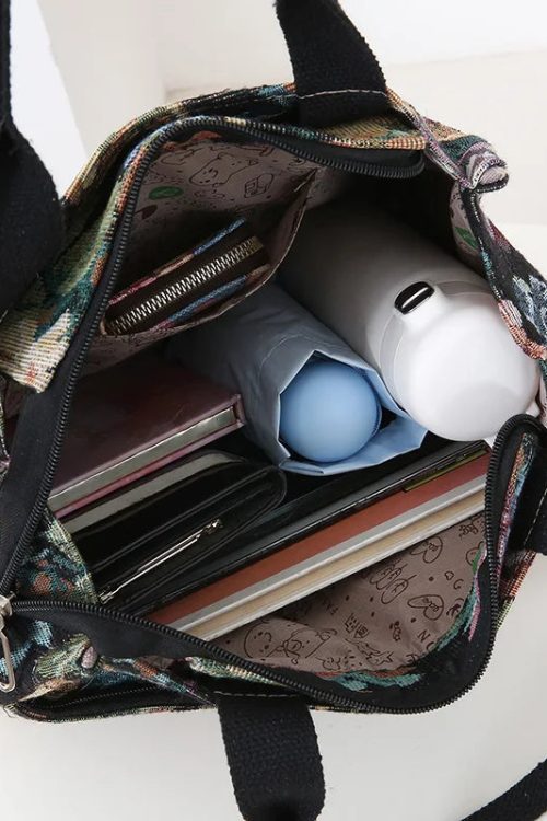 Floral Tapestry Tote Bag