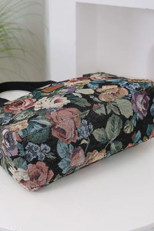Floral Tapestry Tote Bag