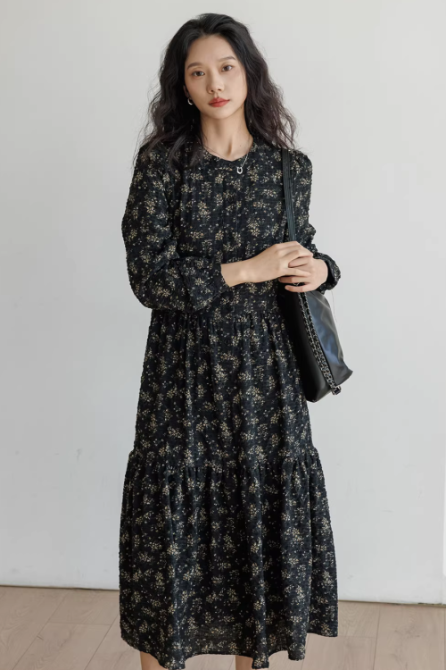 Floral Tea-Length Dress