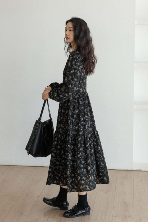 Floral Tea-Length Dress