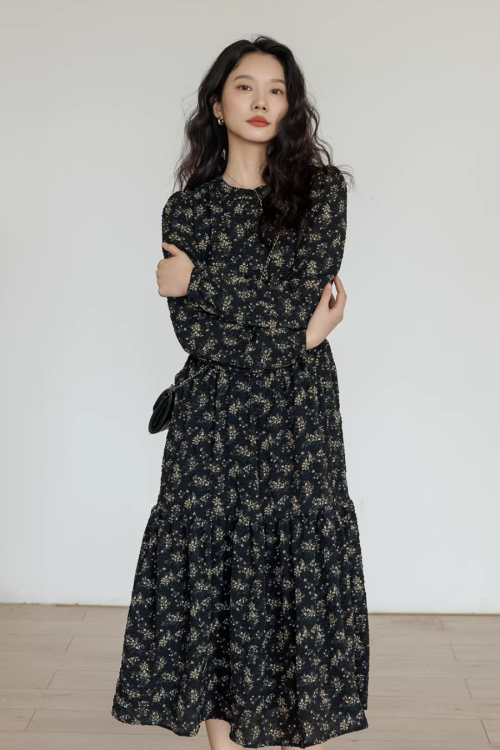 Floral Tea-Length Dress