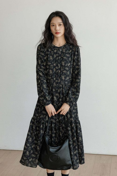 Floral Tea-Length Dress