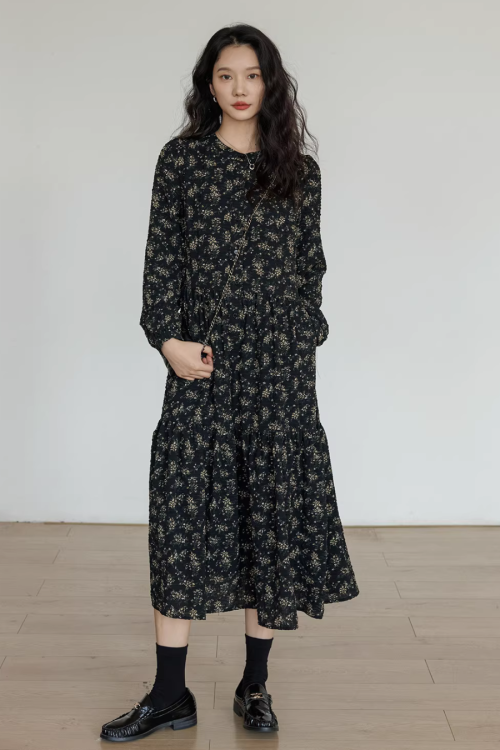 Floral Tea-Length Dress