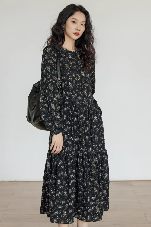 Floral Tea-Length Dress