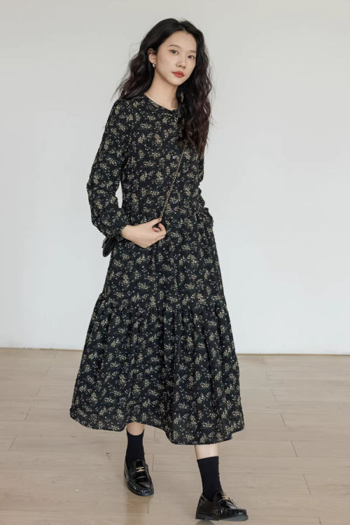 Floral Tea-Length Dress