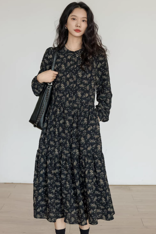 Floral Tea-Length Dress