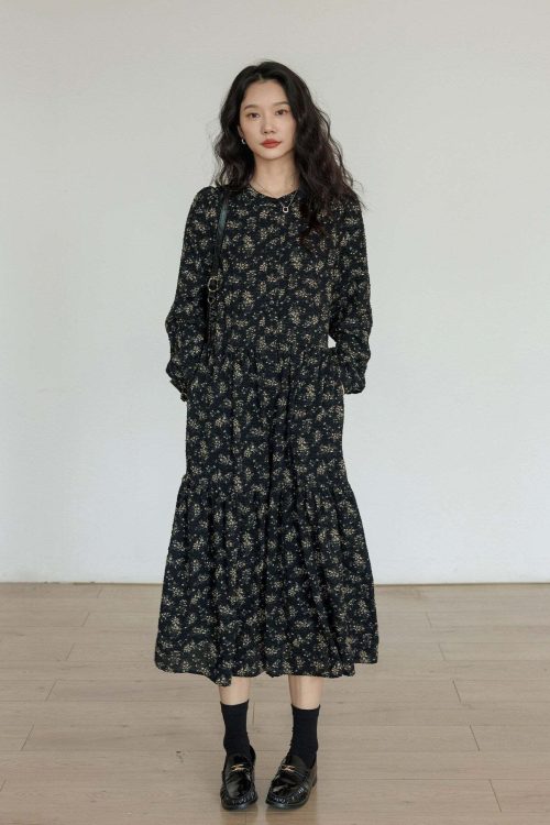 Floral Tea-Length Dress