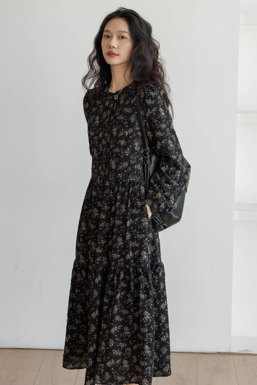 Floral Tea-Length Dress