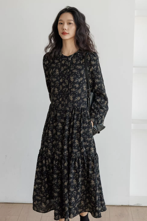 Floral Tea-Length Dress