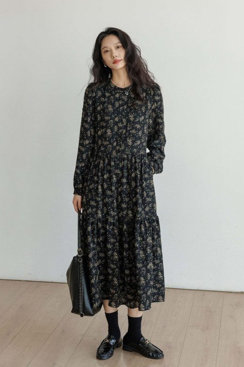 Floral Tea-Length Dress