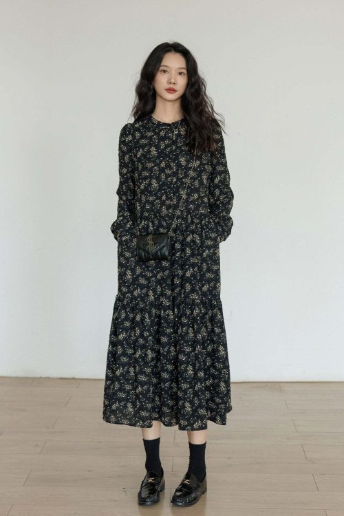 Floral Tea-Length Dress