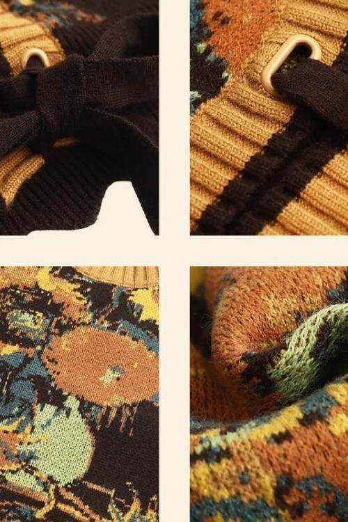 Floral Tie Front Knit Vest