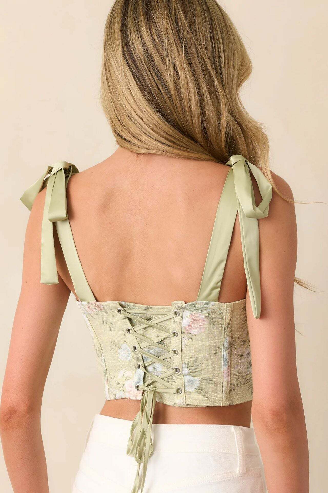 Floral Tie Sexy Slim Cami Top Floral Tie Sexy Slim Cami Top