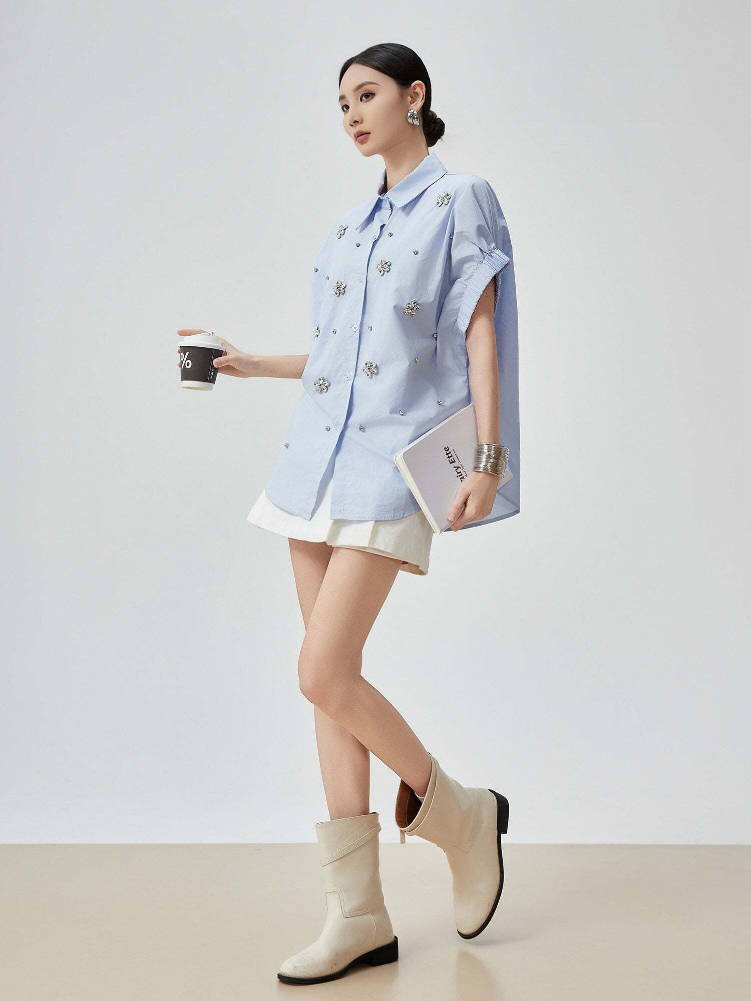 Flower Bijou Puff Sleeve Shirt Flower Bijou Puff Sleeve Shirt