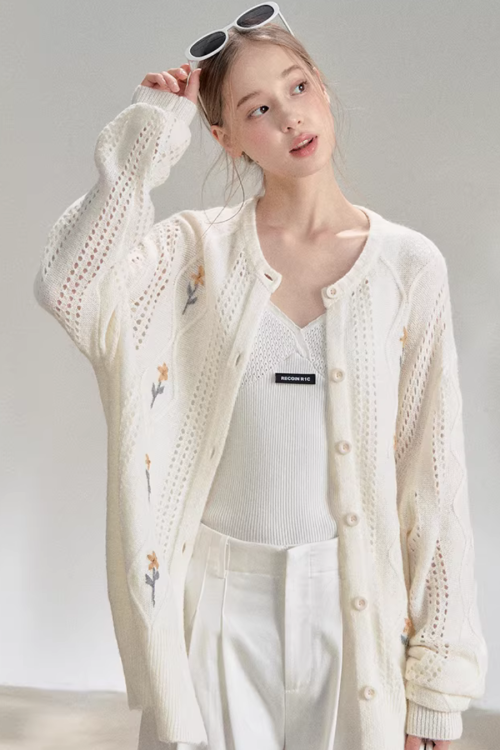 Flower Knit Cardigan