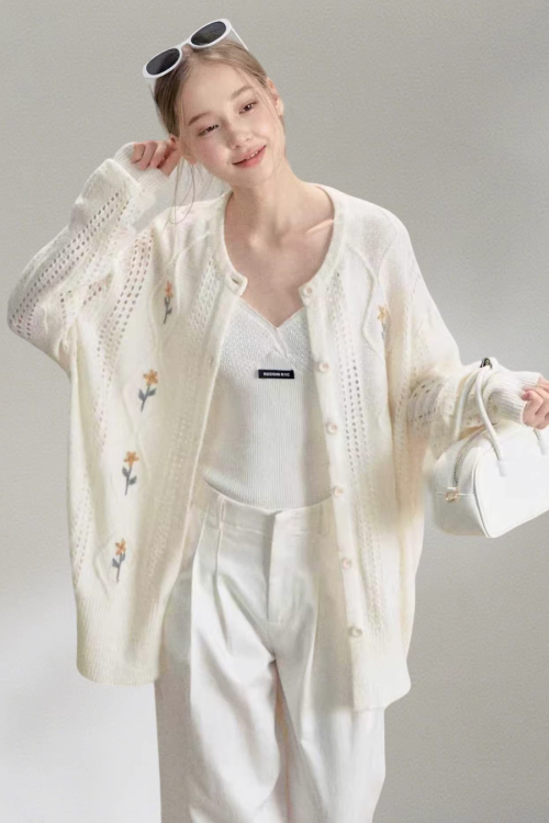 Flower Knit Cardigan