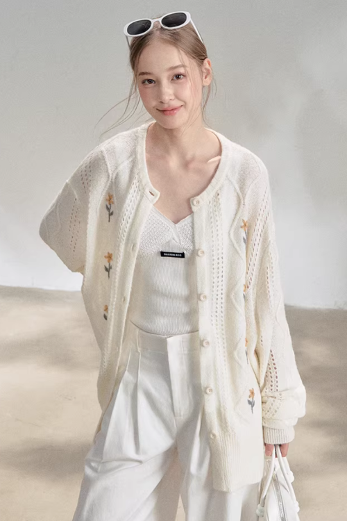 Flower Knit Cardigan