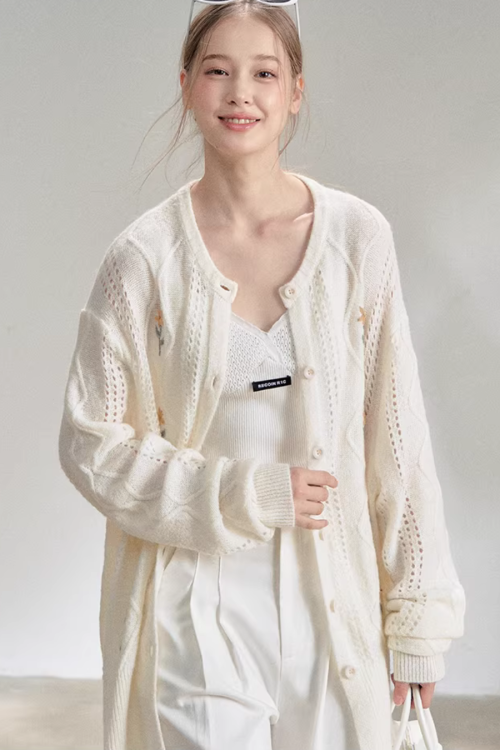 Flower Knit Cardigan