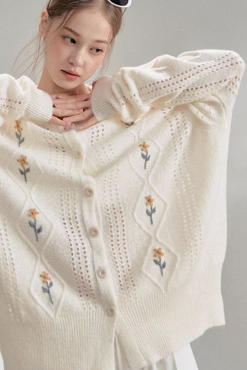 Flower Knit Cardigan