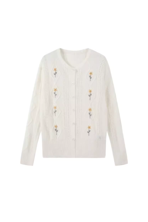 Flower Knit Cardigan