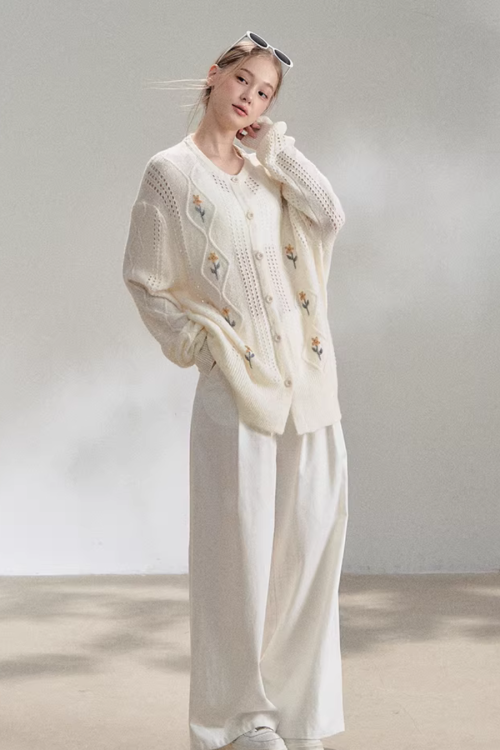 Flower Knit Cardigan