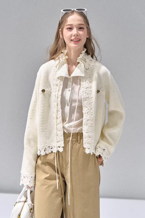 Flower Lace Knit Cardigan