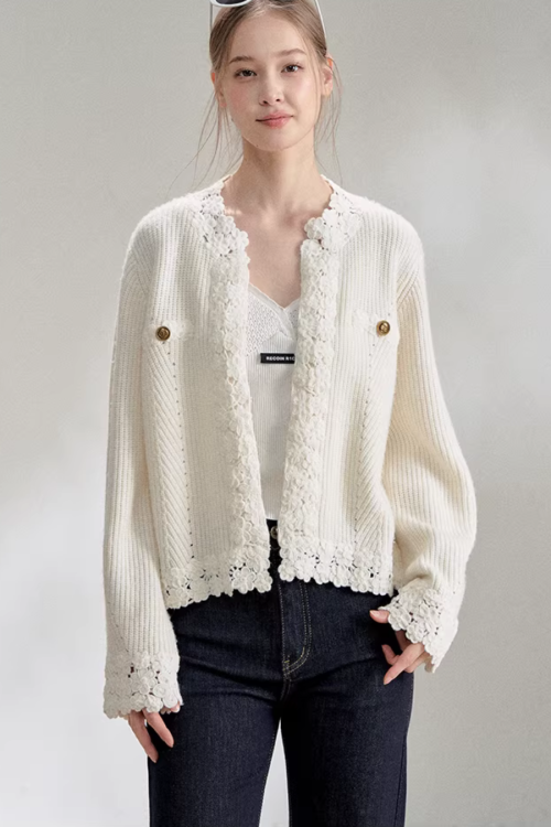Flower Lace Knit Cardigan