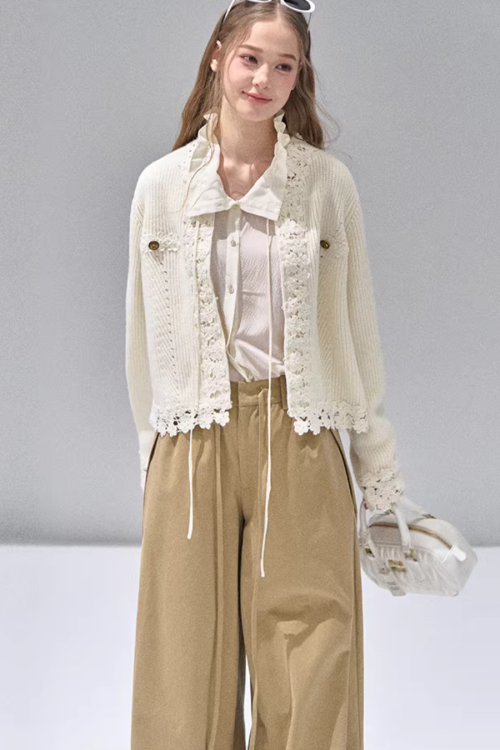 Flower Lace Knit Cardigan