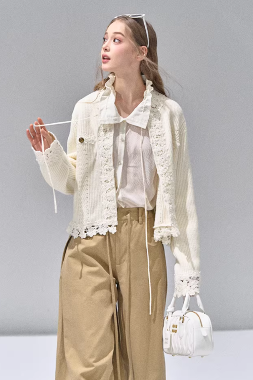 Flower Lace Knit Cardigan