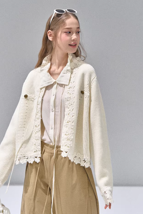 Flower Lace Knit Cardigan