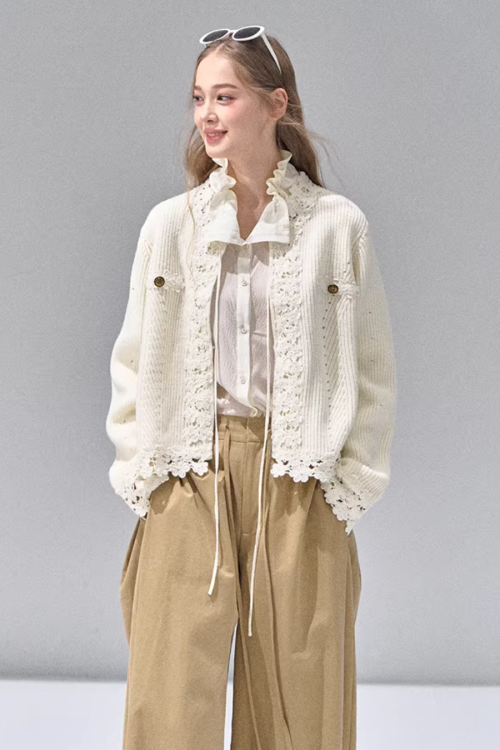 Flower Lace Knit Cardigan