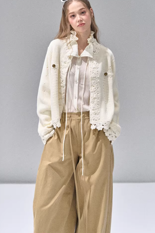 Flower Lace Knit Cardigan