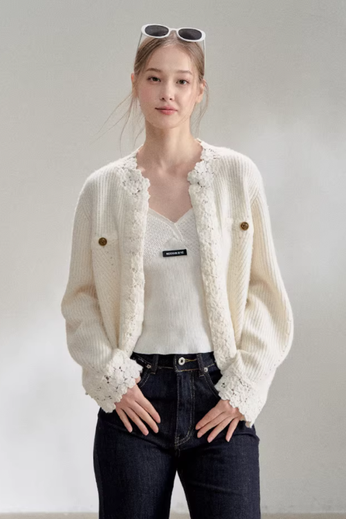 Flower Lace Knit Cardigan