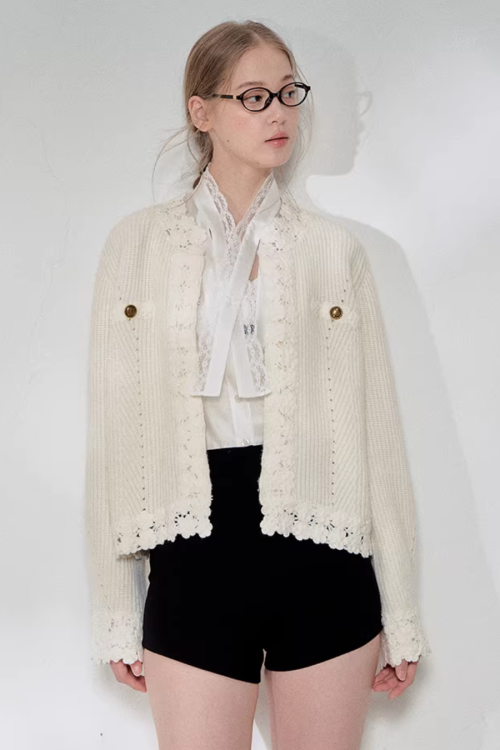 Flower Lace Knit Cardigan