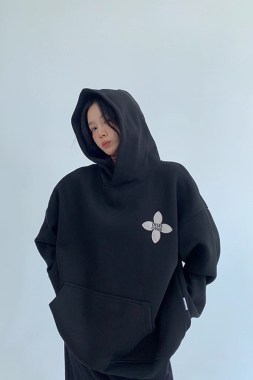 Flower Motif Sweatshirt Hoodie